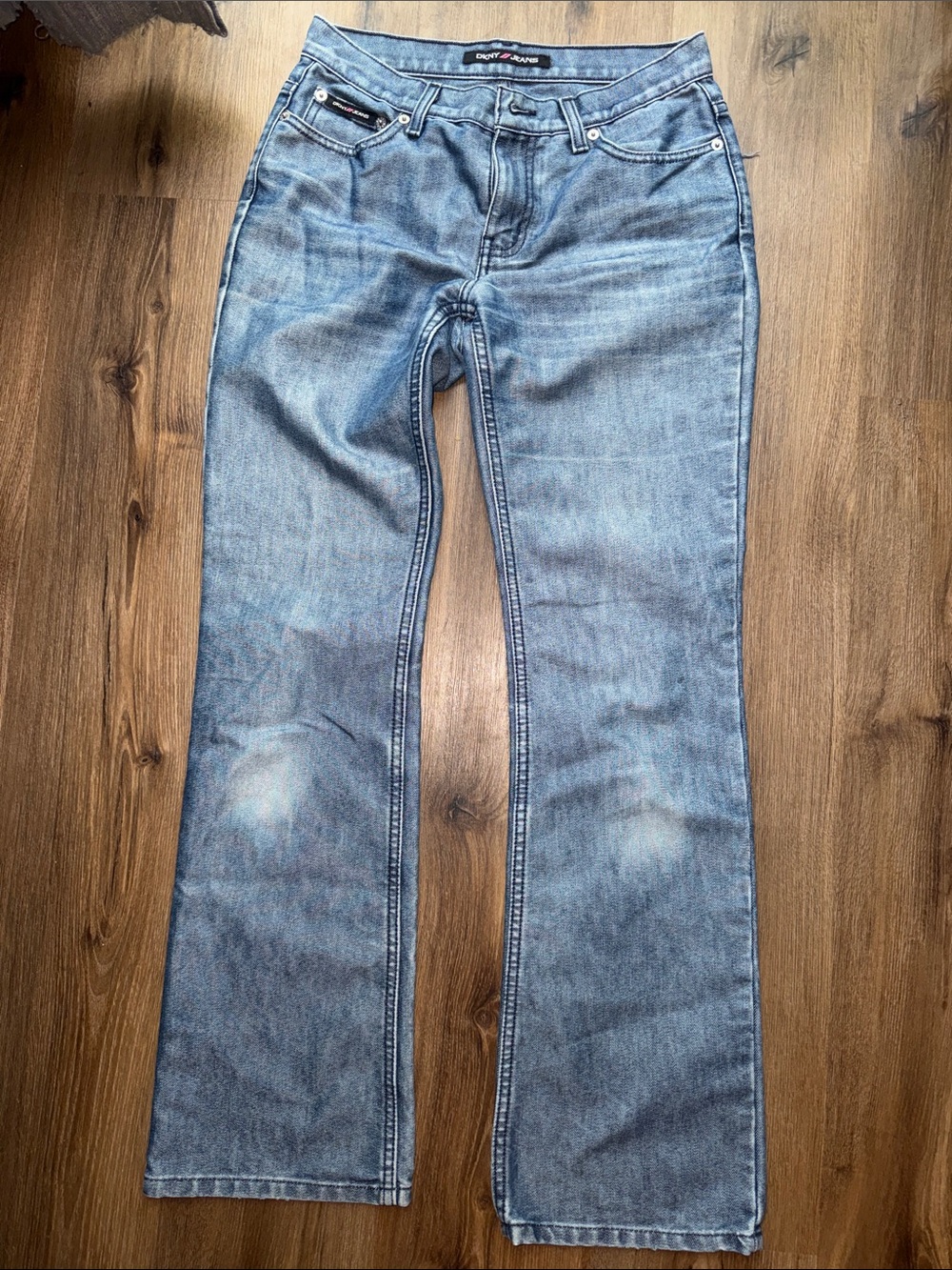 DKNY Jeans Blue Denim with Pink Logo Accent